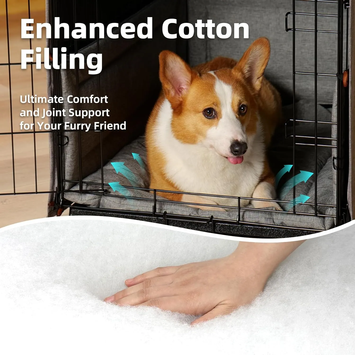3-Piece Waterproof Dog Crate Cover Set with Kennel Cover, Bed Mat & Bumper Pad - Washable Pet Crate Accessories Fit for 36 Inch Dog Cages (36", Gray)