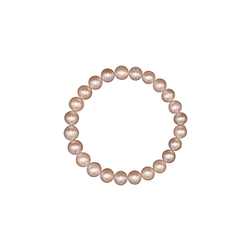 704-02 | 7 MM ROUND PEARL BRACELET (PINK)