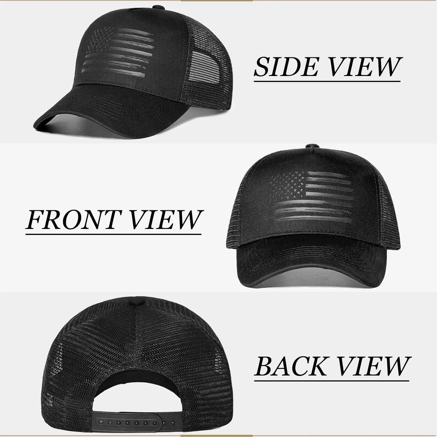 American Flag Trucker Hats, USA hat for Men and Women - Adjustale Baseball Cap, Outdoor Mesh Snap Back - for Daily Use