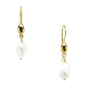 Baroque Pearl Gold Hook Earrings
