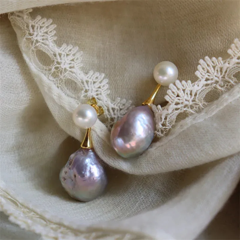 Baroque Pearl Stud Earrings