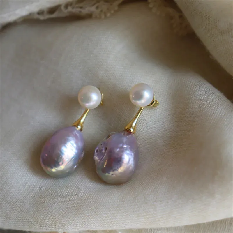 Baroque Pearl Stud Earrings