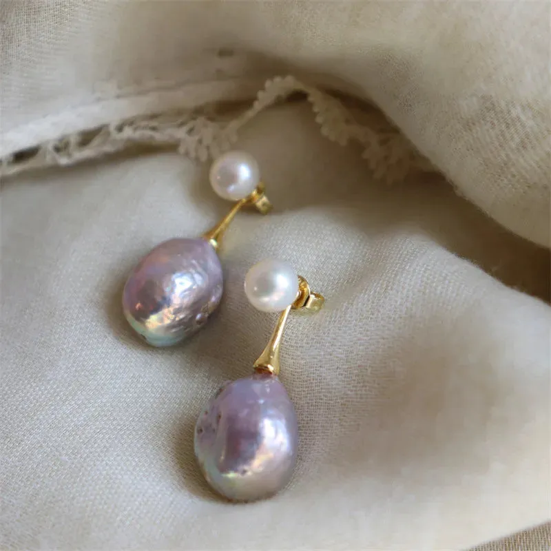 Baroque Pearl Stud Earrings