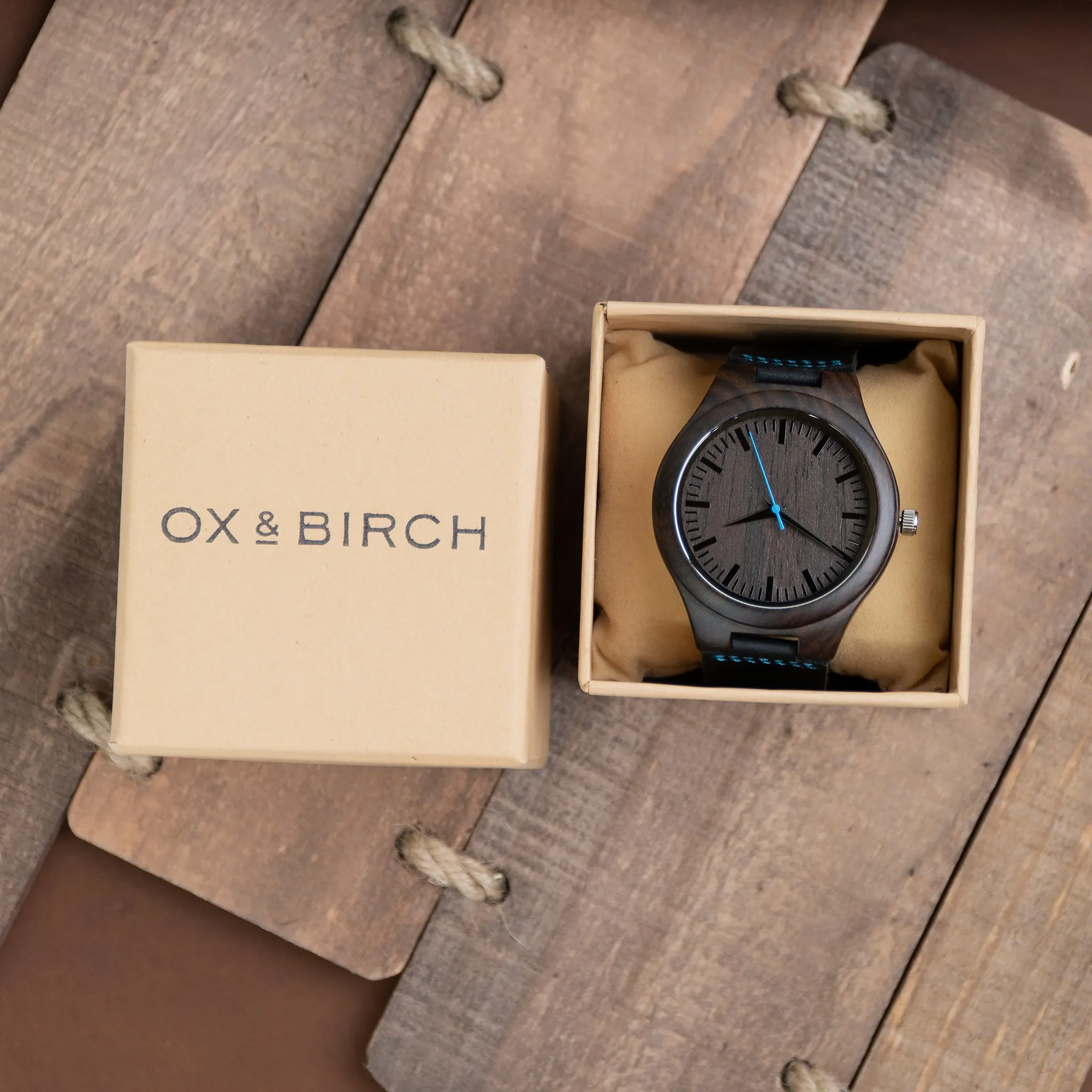 Black Blue Wooden Watch | Lake