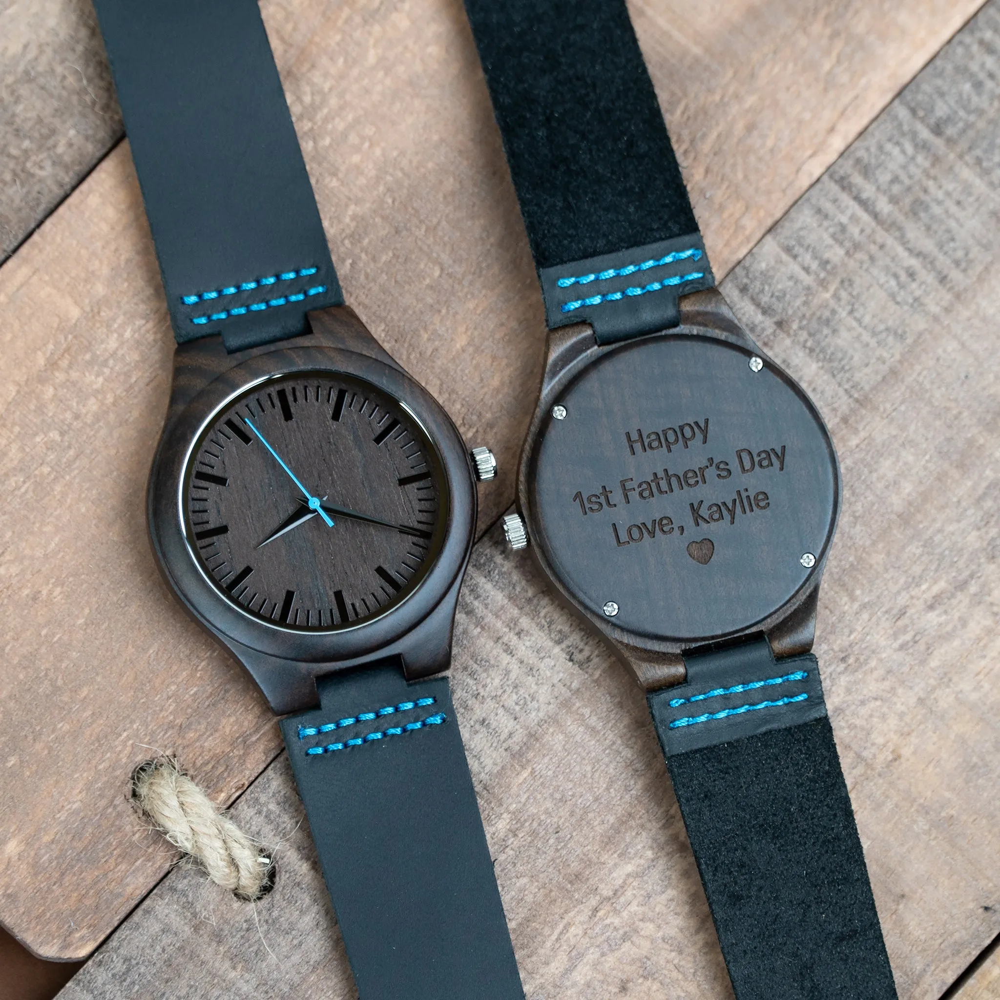 Black Blue Wooden Watch | Lake