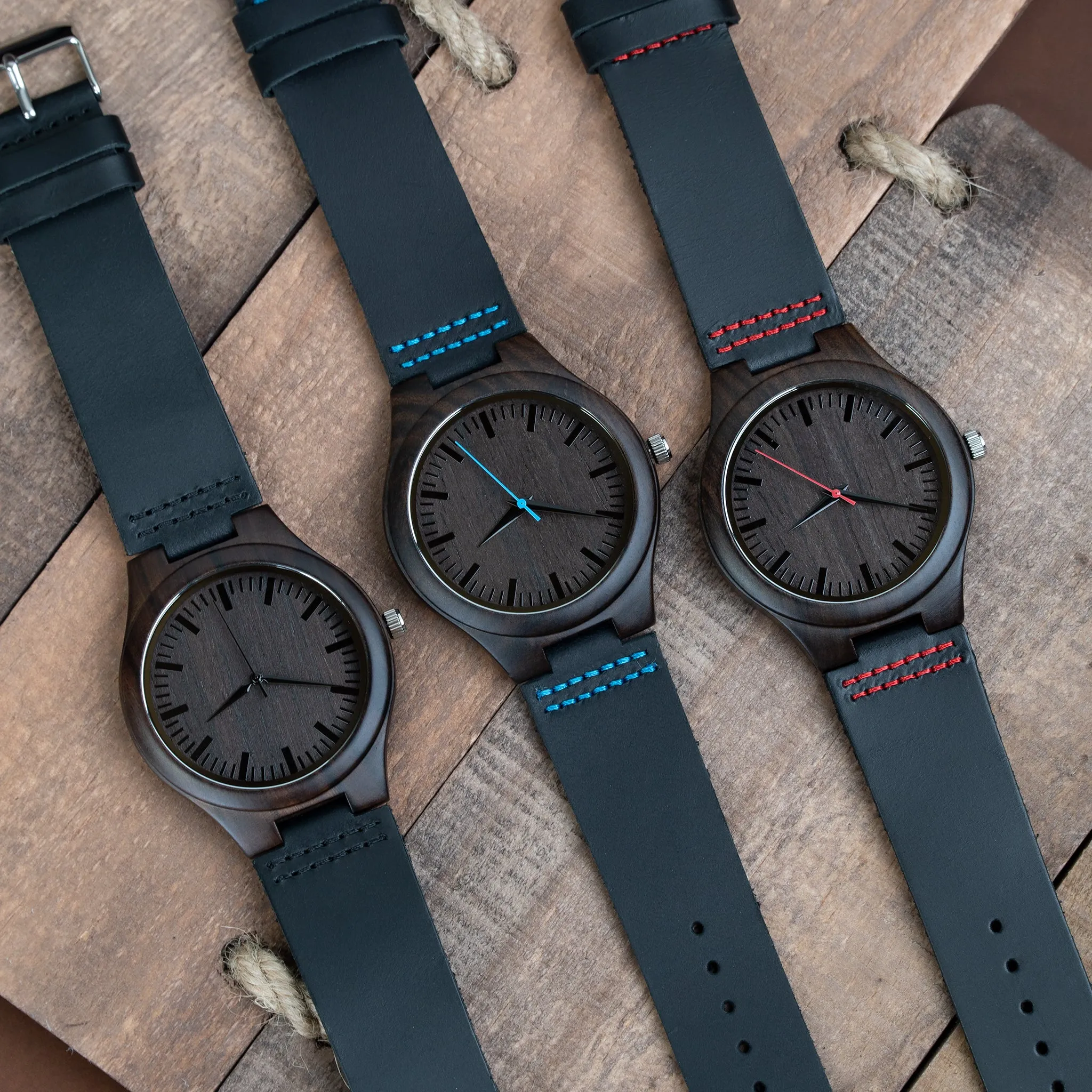 Black Blue Wooden Watch | Lake