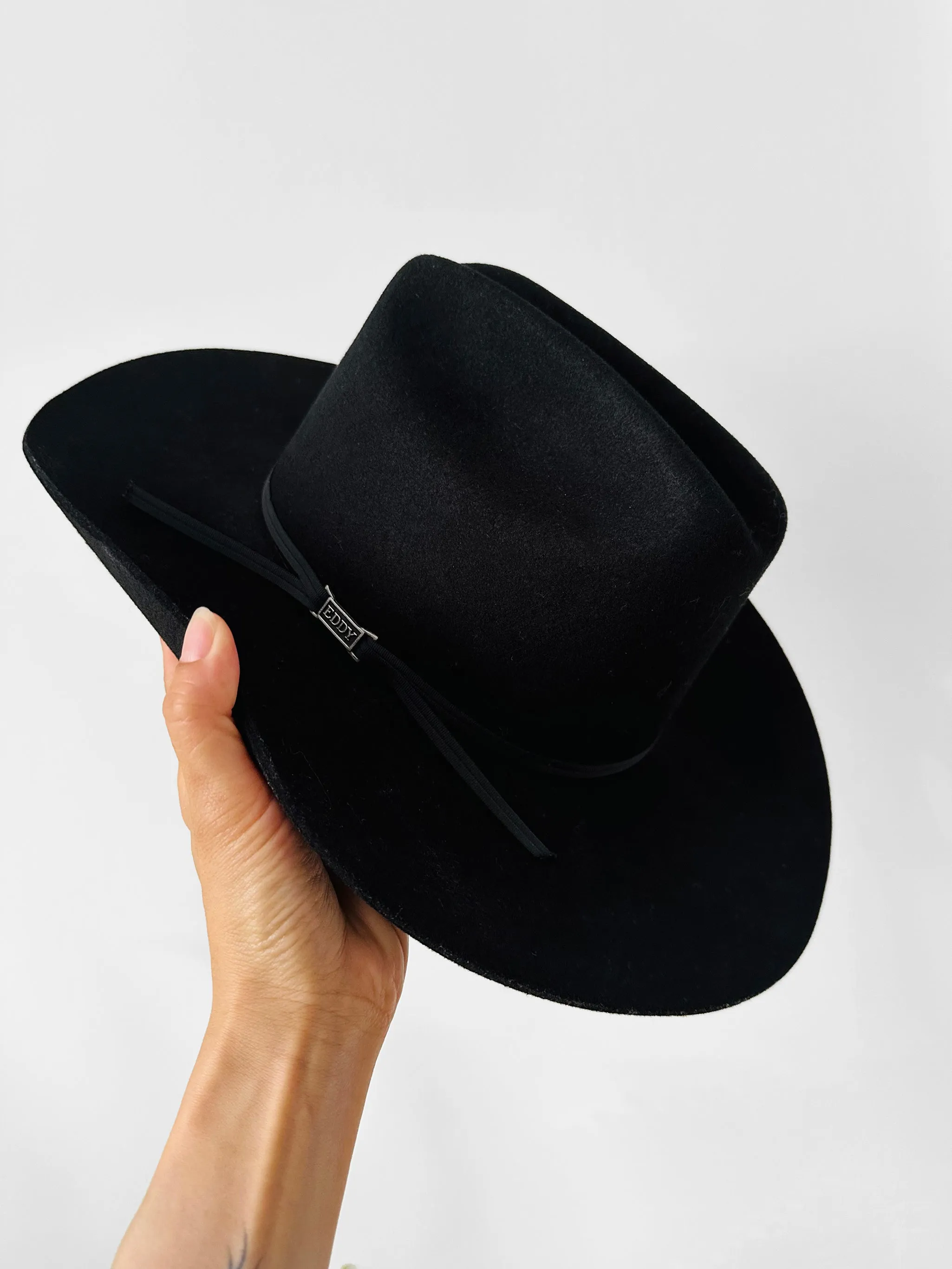 Black Wool Made in the USA Wide Brimmed Eddy's Western Hat