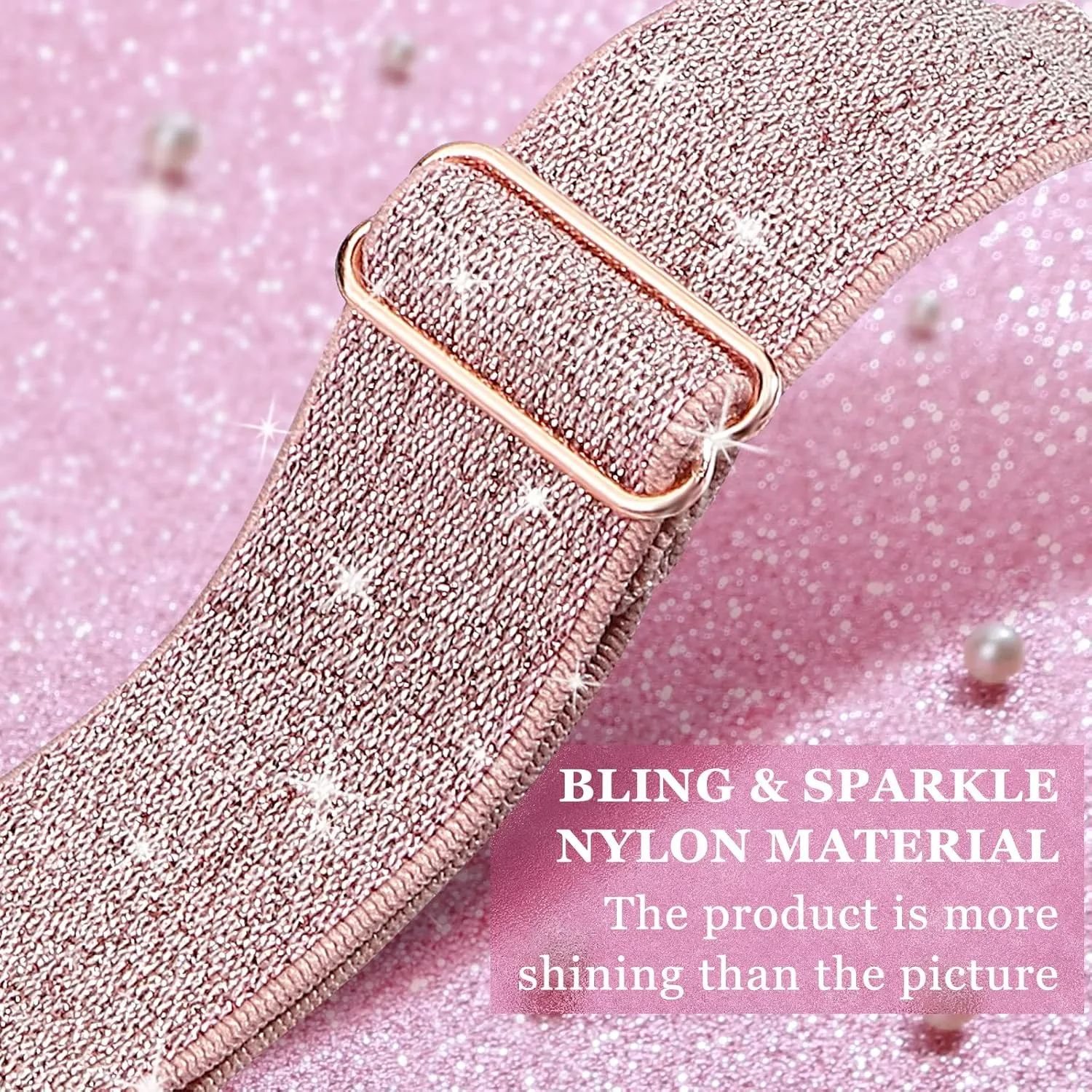 Bling Nylon Stretchy Bands Compatible With Apple Watch Bands 38mm 40mm 41mm 42mm 44mm 45mm 49mm For Women Girls, Adjustable Braided Solo Loop Sport Bands For iWatch Series Ultra 10 9 8 7 6 5 4 3 2 1 SE, 6 Packs