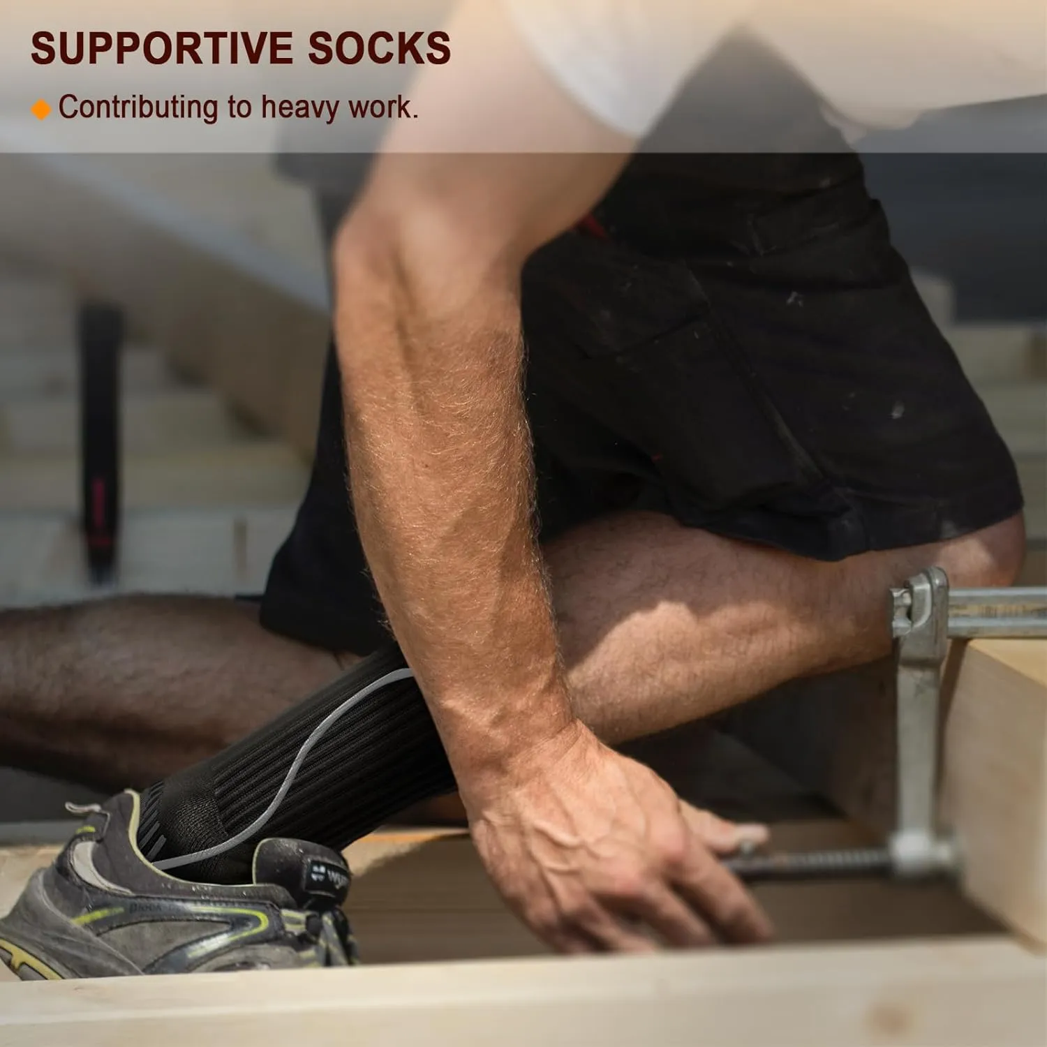 BULLIANT Men Athletic Socks, Compression Sports Crew Socks Cushioned For Men Outdoor Running Hiking-Arch Compression Support