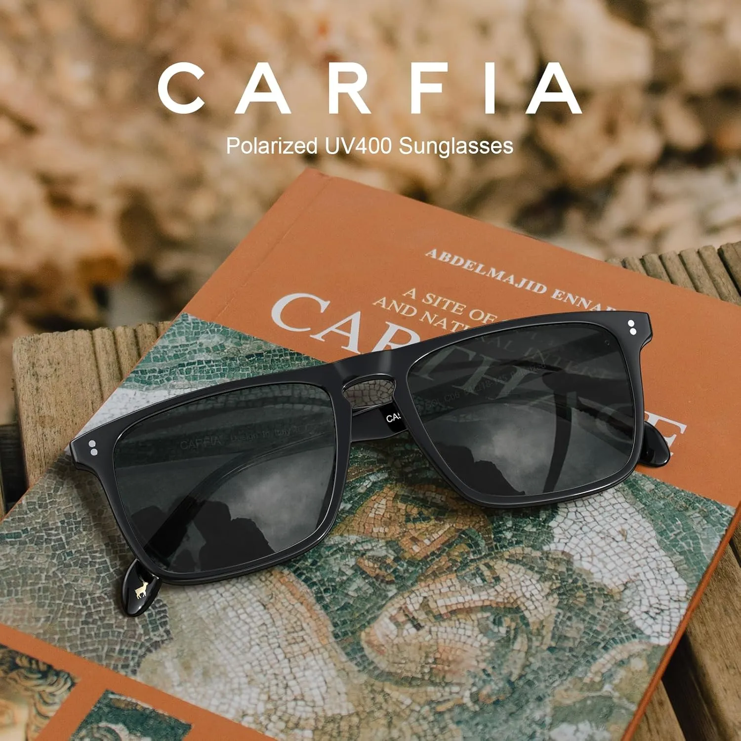 CARFIA Retro Polarized Sunglasses for Men UV Protection Hand-crafted Acetate Frame Fashion Cool Sun Glasses CA53572
