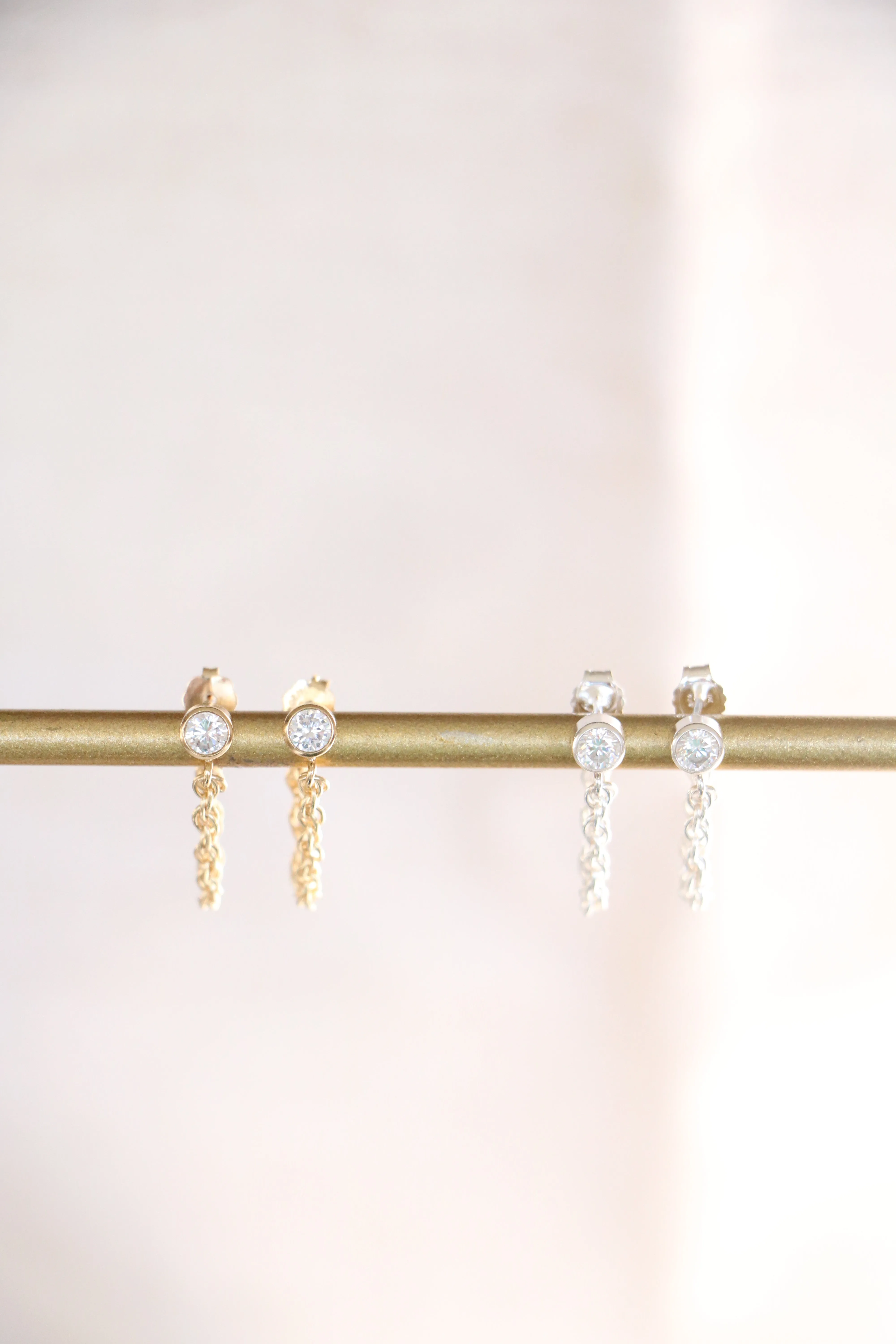 chain loop cz studs
