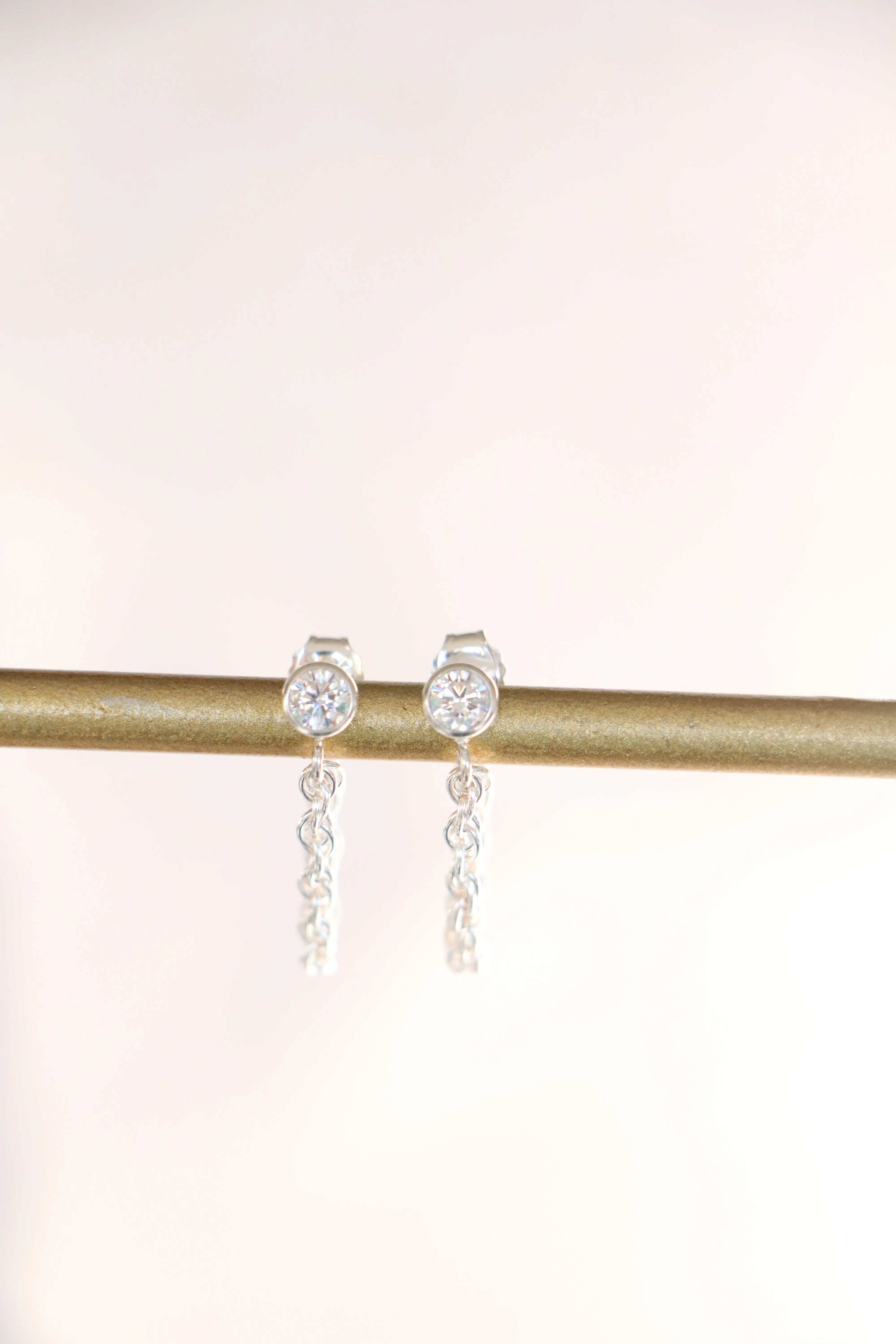 chain loop cz studs