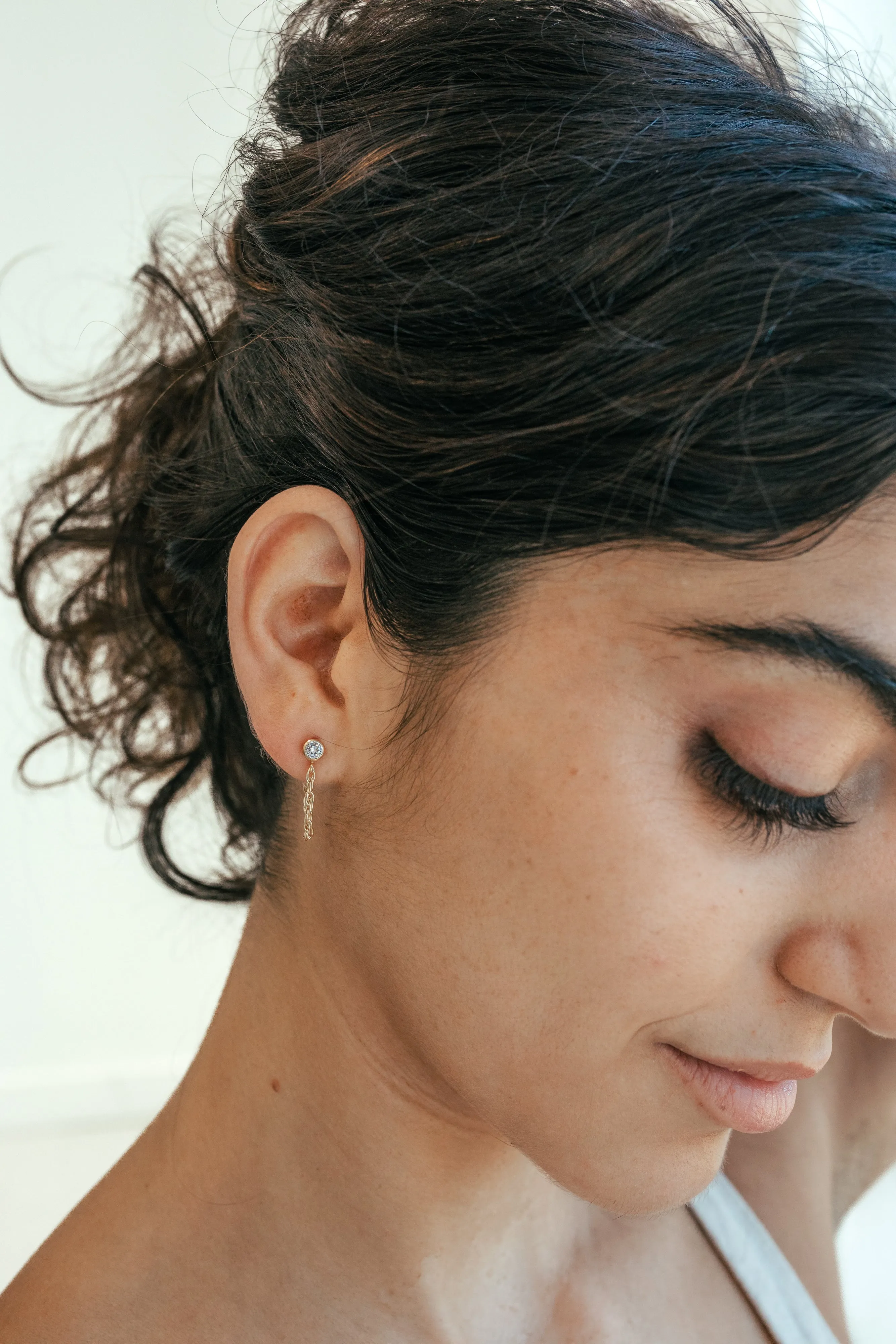 chain loop cz studs