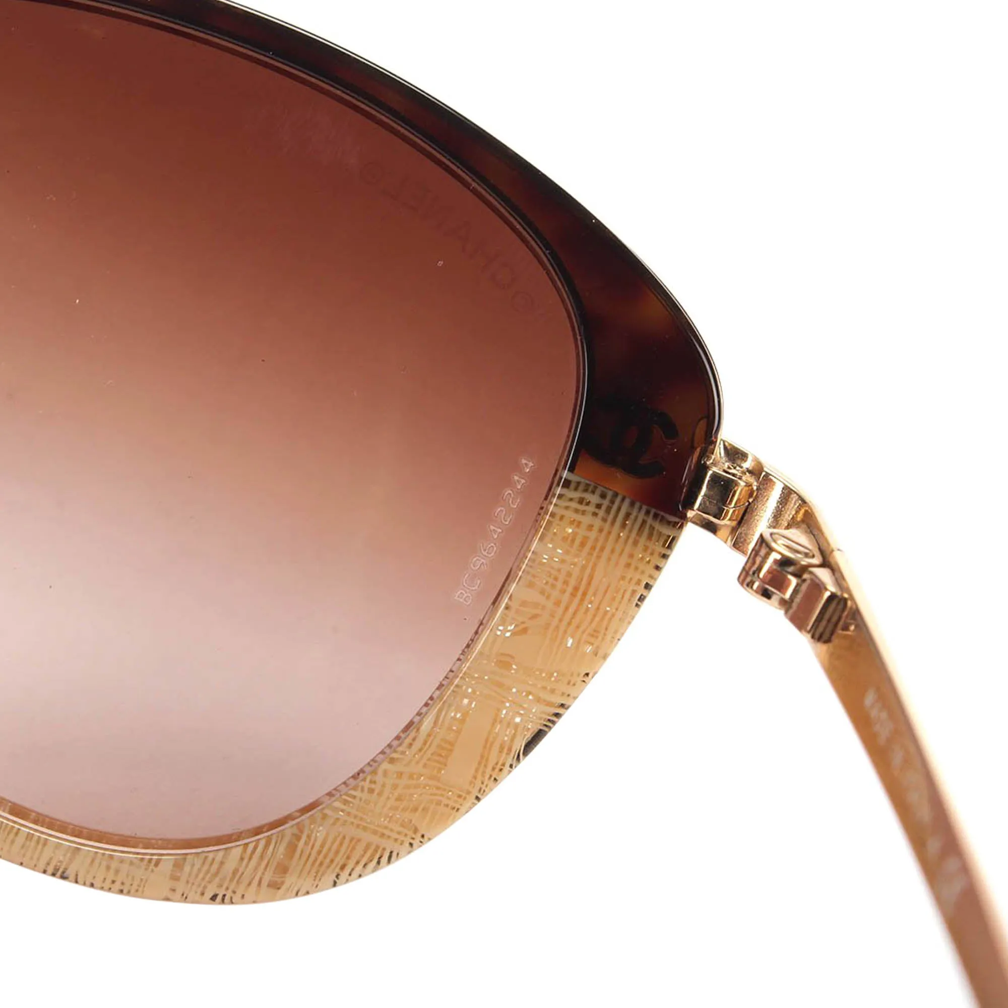 Chanel CC Round Tinted Sunglasses Brown