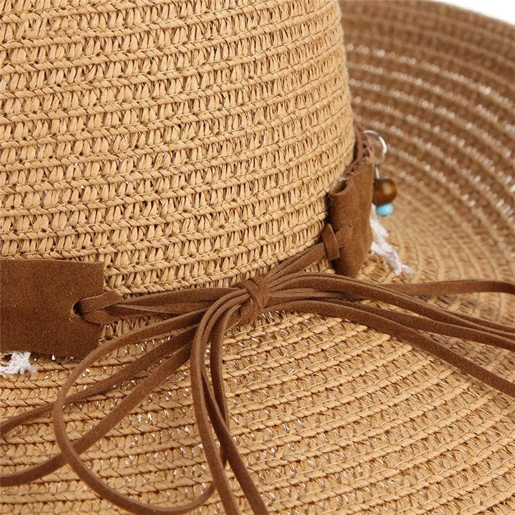 Classic Felt Cowboy Cowgirl Hats for Women Men Belt Buckle Retro Felt Panama Hat Western Style for Safari Fishing