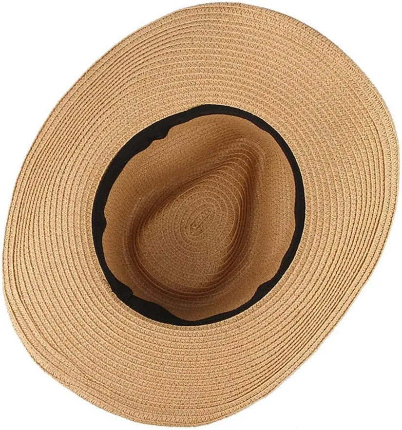 Classic Felt Cowboy Cowgirl Hats for Women Men Belt Buckle Retro Felt Panama Hat Western Style for Safari Fishing