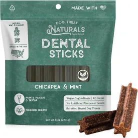 Dental Chew Sticks | Helps Clean Teeth and Easy to Digest Dog Treats | Dog Breath Freshener | Made with Chickpea & Mint| Made in USA (20 Sticks)