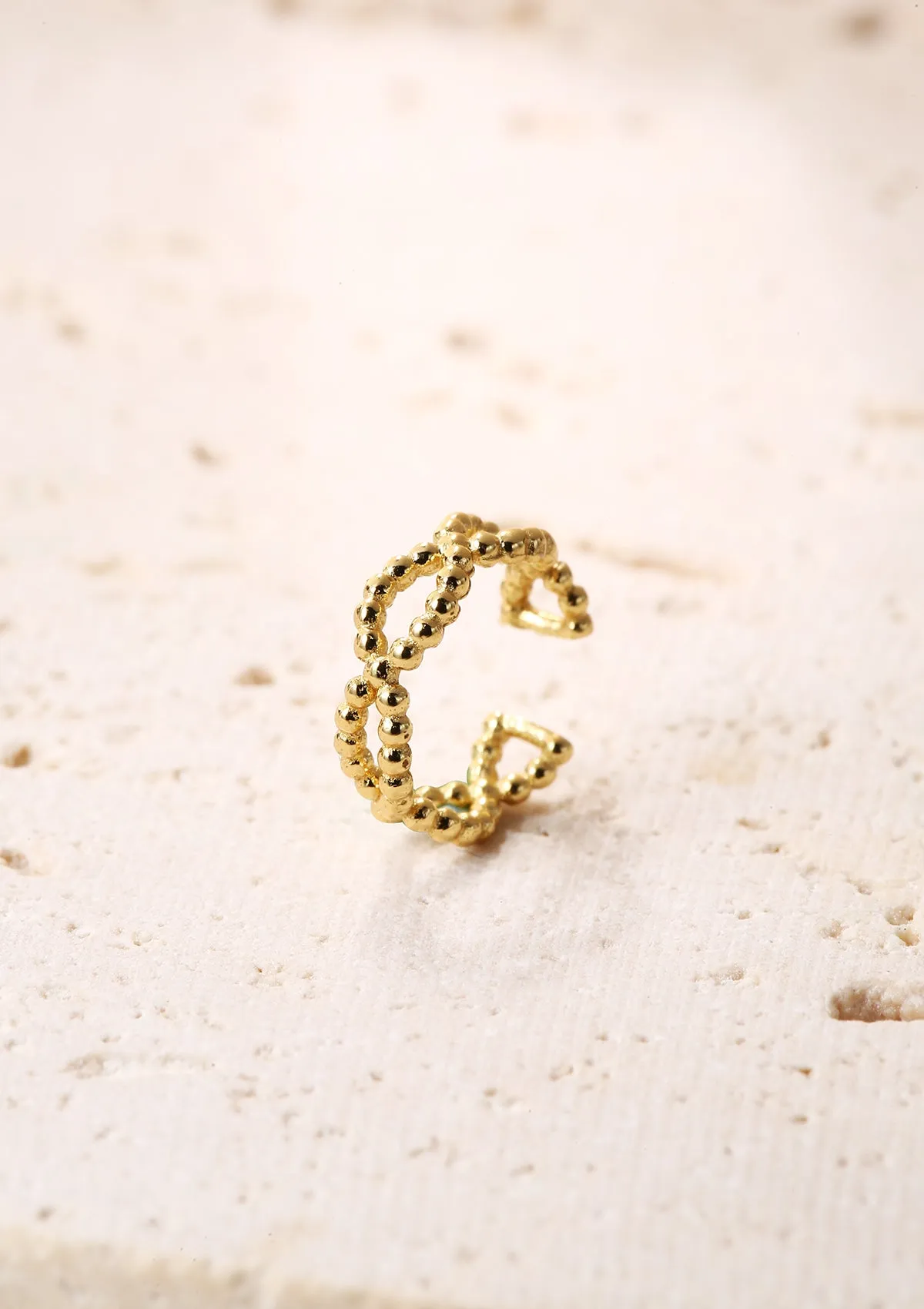 Double Helix Ear Cuff Sterling Silver Gold