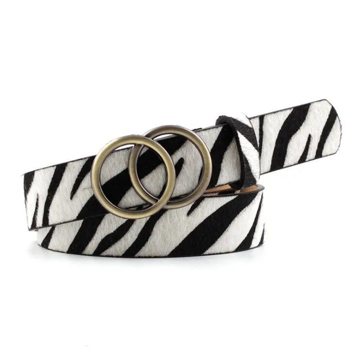 Double Ring  PU Leather Metal Buckle