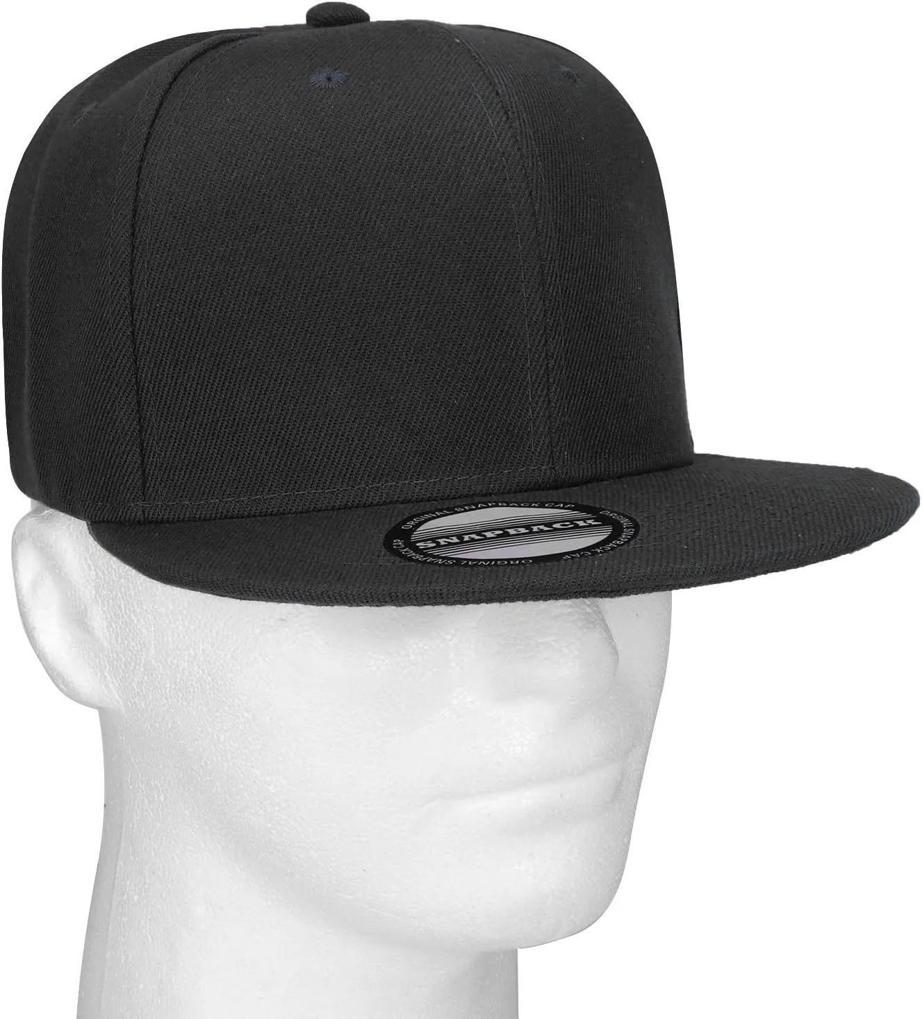 Falari 2-Pack Classic Snapback Hat Cap Flat Bill Blank Solid Color Adjustable Size Hip Hop Style