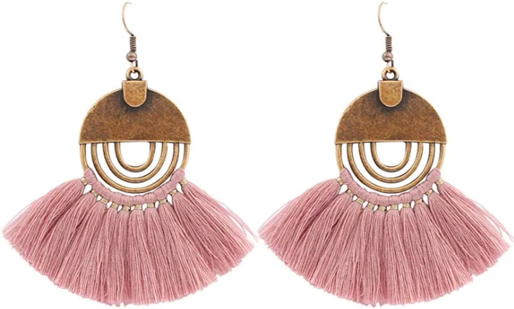 Flairs New York Faux Fur Pom Pom Tassel Drop Dangle Earrings Set