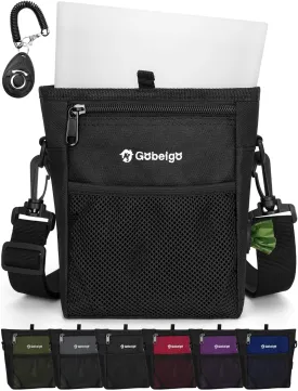 Gobeigo Dog Treat Pouch with Silicone Liner, 4 Cup3 Ways to Wear  Treat Bag with Training Clicker, Front Pocket fits All Phones, Upgrade Stronger Magnetic Closure Walking Fanny Pack (Black)