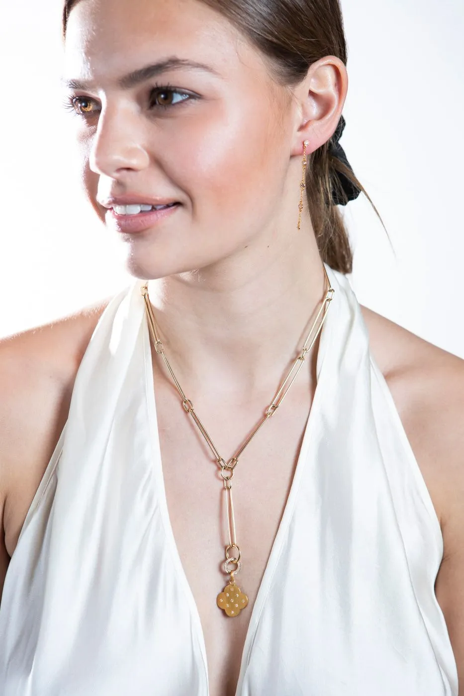 Gold & Chain Diamond Drop