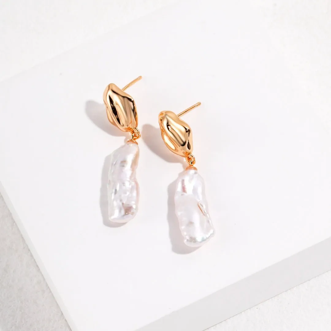 Irregular Baroque Pearls Drop Earrings