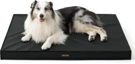 Lesure Outdoor Waterproof Dog Bed for Large Dogs, Orthopedic Egg Crate Foam Pet Bed with Oxford Fabric Surface and Removable and Durable Cover, Machine Washable, 36''x27'', Black