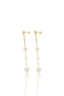 Link Chain Pearl Dangle Earrings (L138A/L163A/K53A)