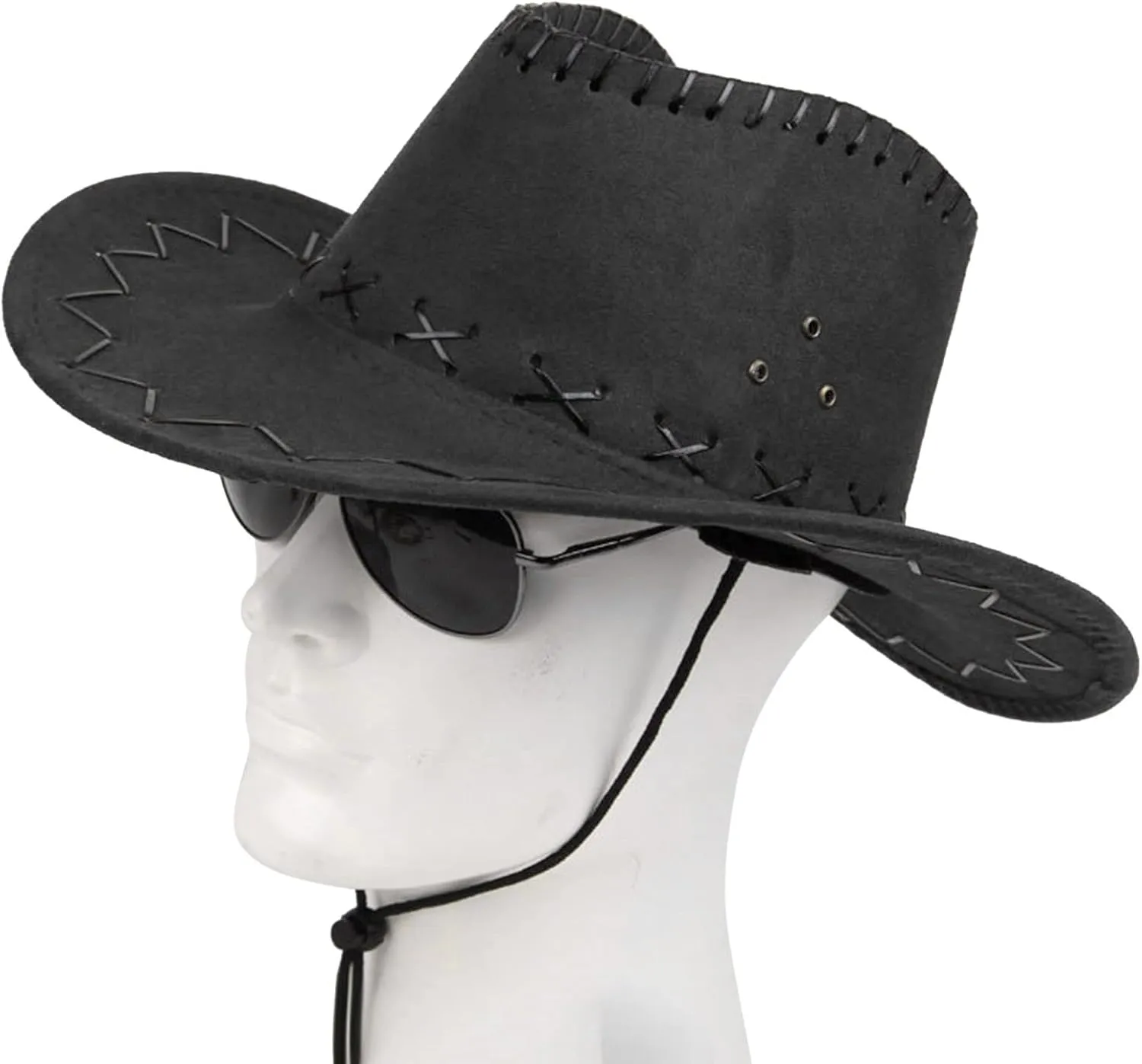 Men & Women's Felt Wide Brim Classic Straw Western Cowboy Outdoor Fedora Hats with Belt for Country Fashion