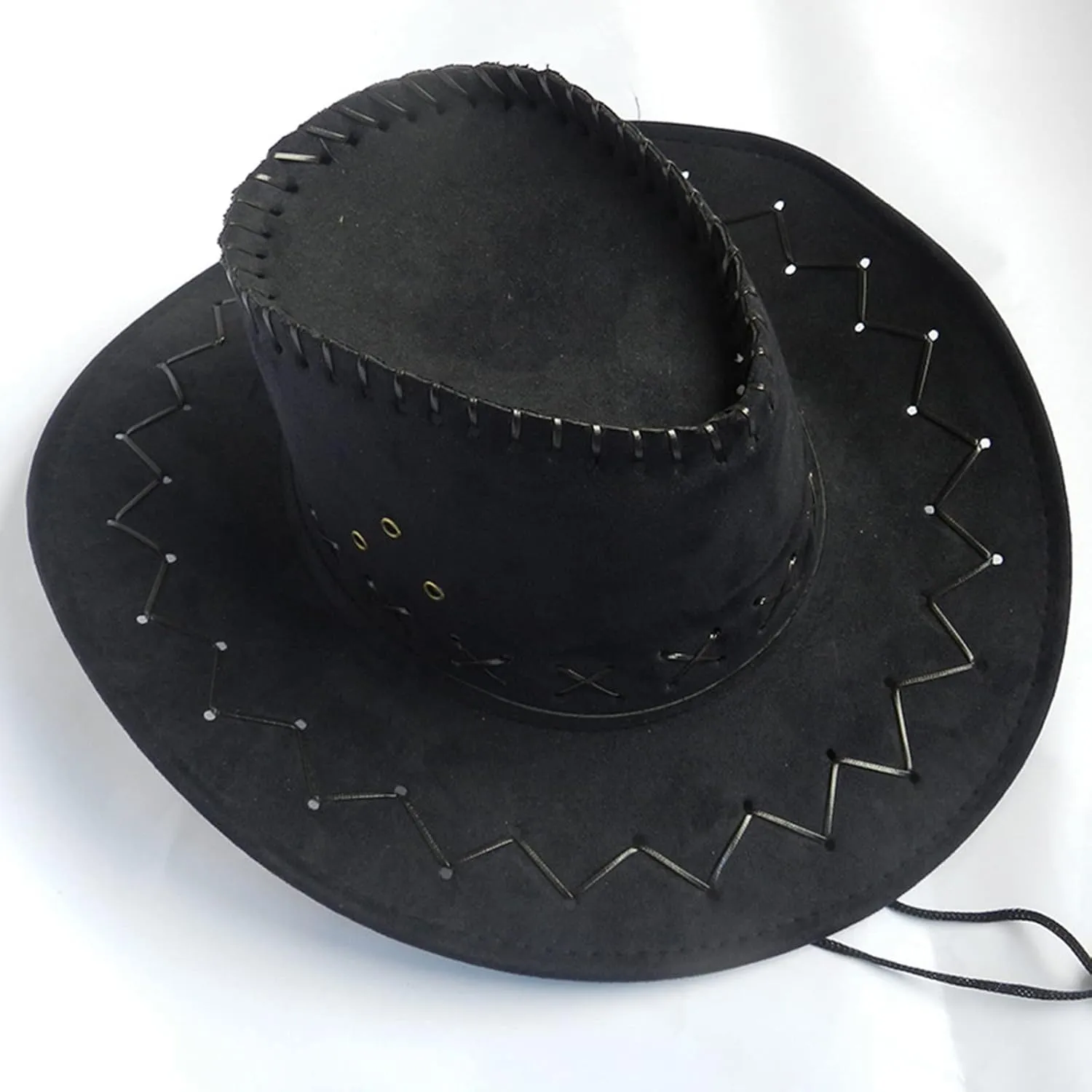 Men & Women's Felt Wide Brim Classic Straw Western Cowboy Outdoor Fedora Hats with Belt for Country Fashion