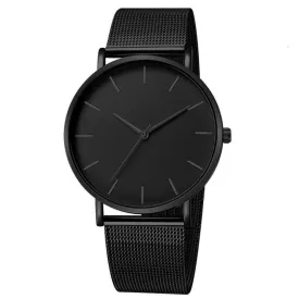Minimalist black wristwatch