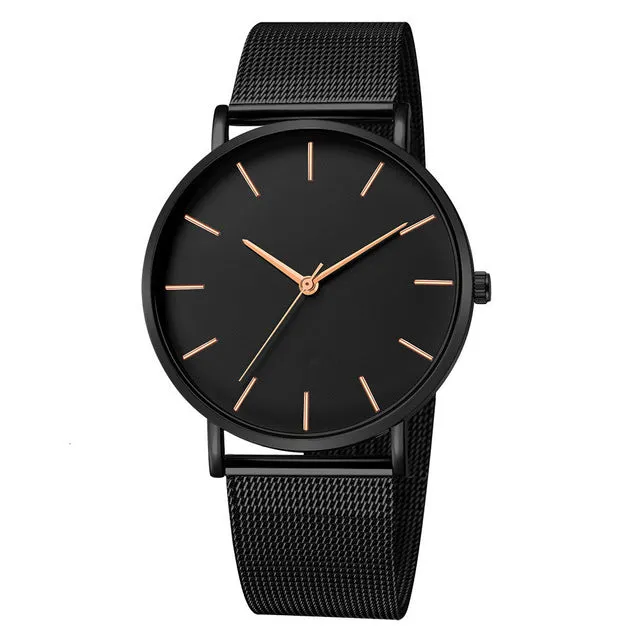Minimalist black wristwatch