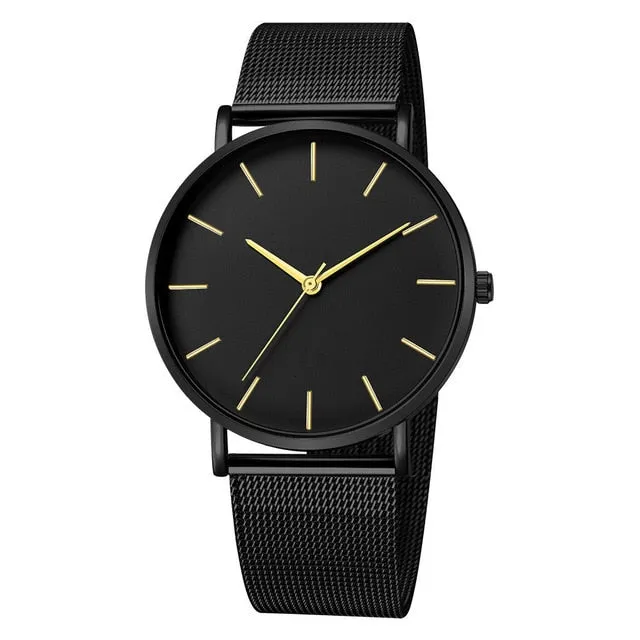 Minimalist black wristwatch