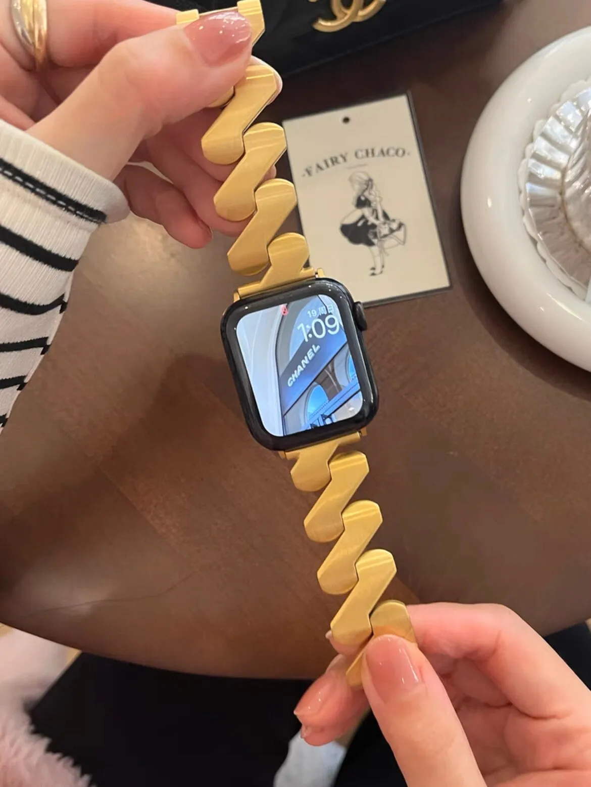 Minimalist Simple Sleek iWatch Band Series 1 2 3 4 5 6 7 8 9 Ultra Generation 38mm 40mm 41mm 42mm 44mm 45mm 49mm Chain Apple iWatch Strap