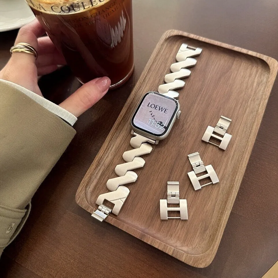 Minimalist Simple Sleek iWatch Band Series 1 2 3 4 5 6 7 8 9 Ultra Generation 38mm 40mm 41mm 42mm 44mm 45mm 49mm Chain Apple iWatch Strap