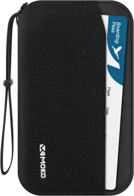MoKo Passport Holder Family, RFID Passport Wallet for Men and Women, Travel Passport Holder with Multiple Compartments