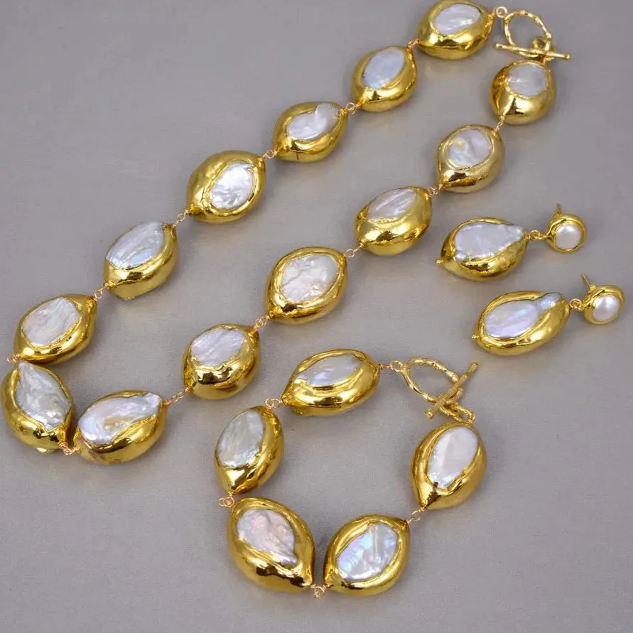 Natural Keshi Pearl Jewelry Set