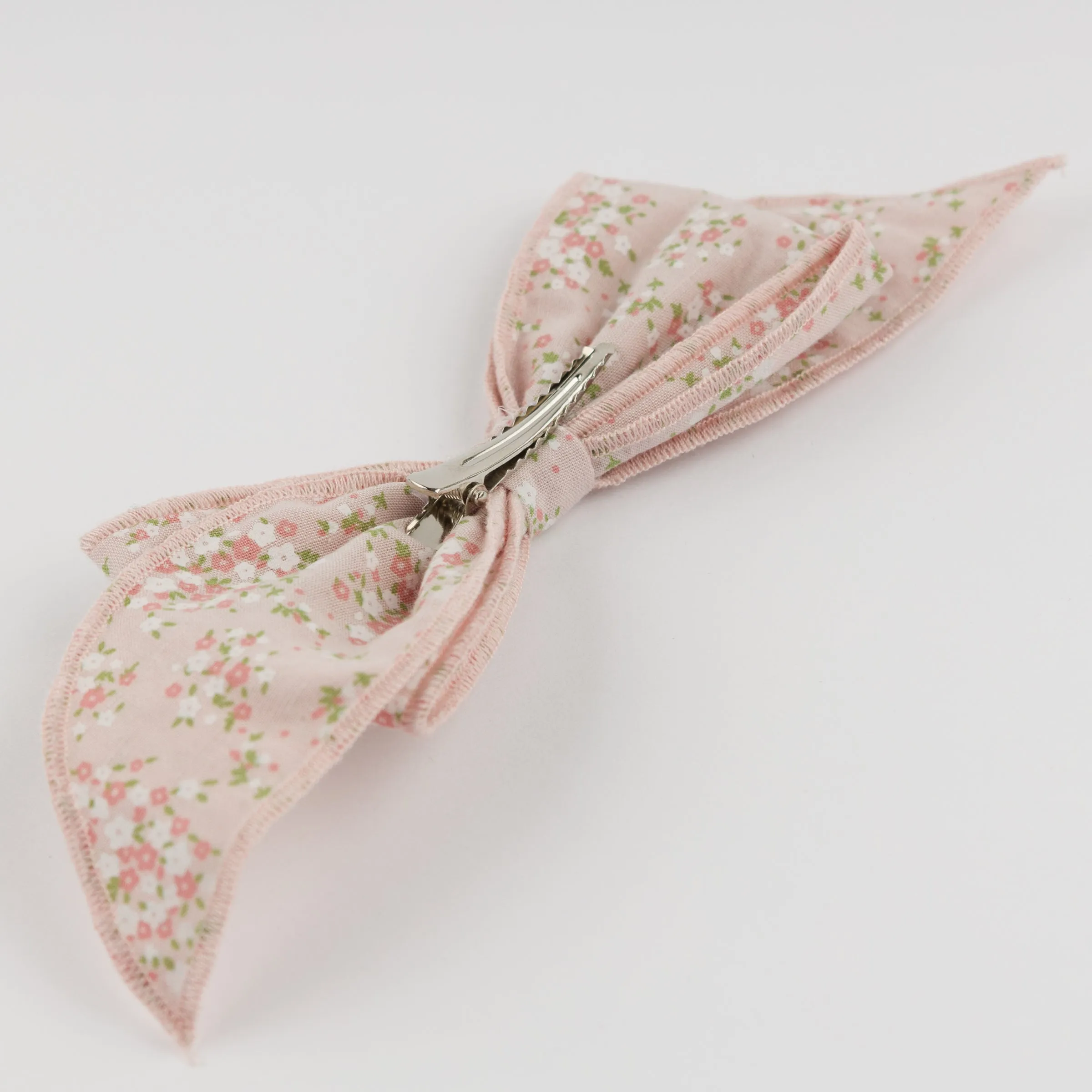 oh baby! Scarlett Bow on Clip - Forget-Me-Nots - Pale Pink