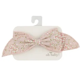 oh baby! Scarlett Bow on Clip - Forget-Me-Nots - Pale Pink