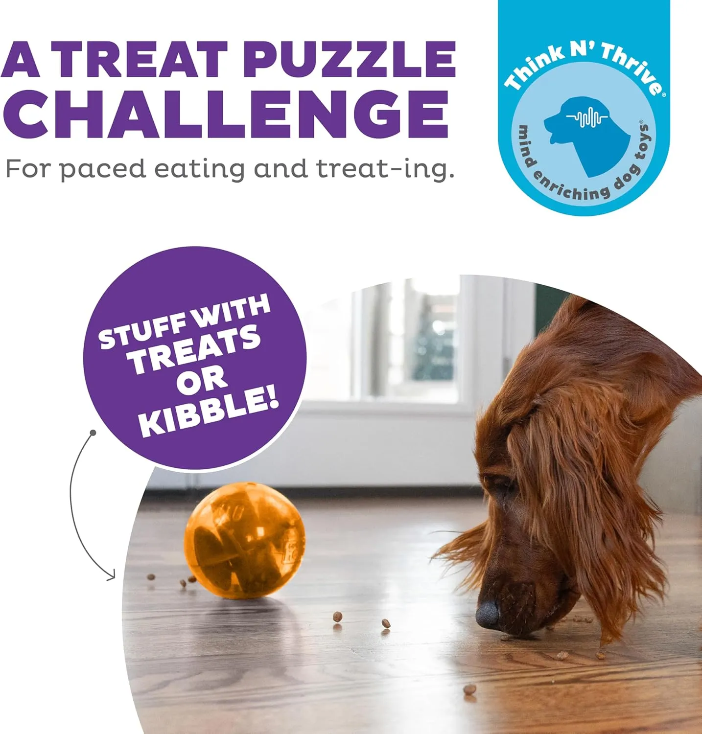 Outward Hound by Planet Dog Mazee Puzzle Ball Interactive Treat Dispensing Dog Toy, Orange