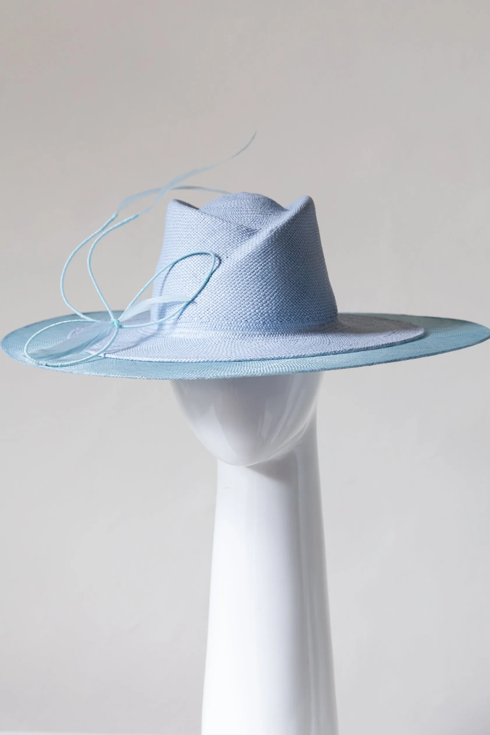 Pale Blue Wide Brimmed Fedora