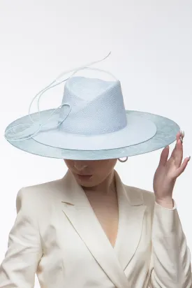 Pale Blue Wide Brimmed Fedora