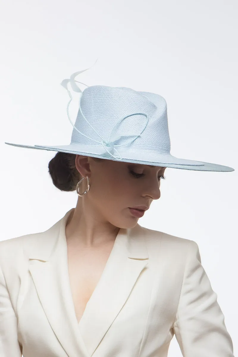 Pale Blue Wide Brimmed Fedora
