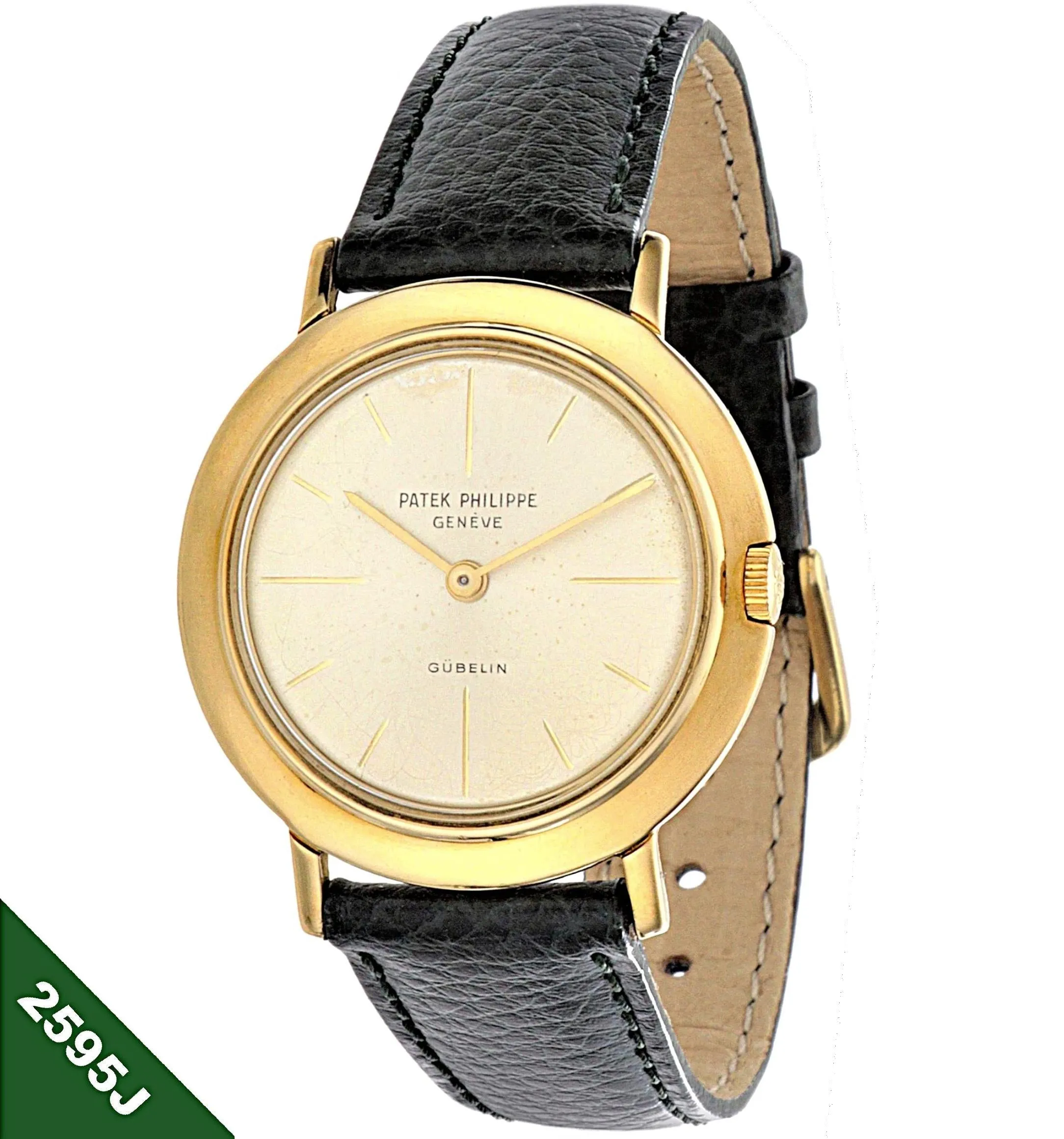 Patek Philippe 2595J Vintage Extra Thin 32mm Calatrava Retailed by Gueblin circa 1957