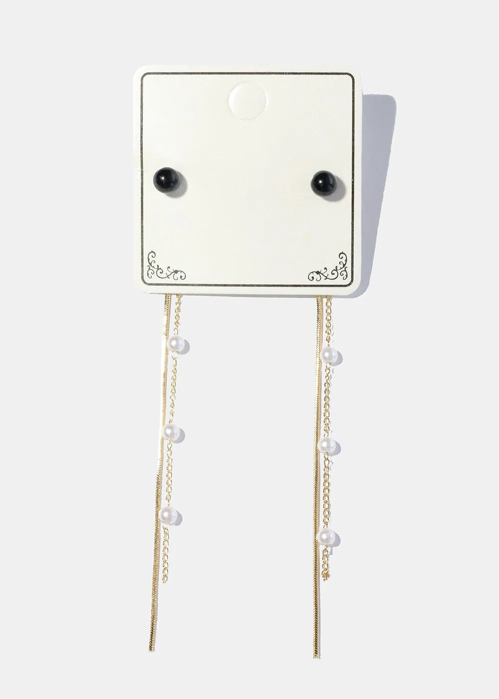 Pearl Chain Drop Earrings