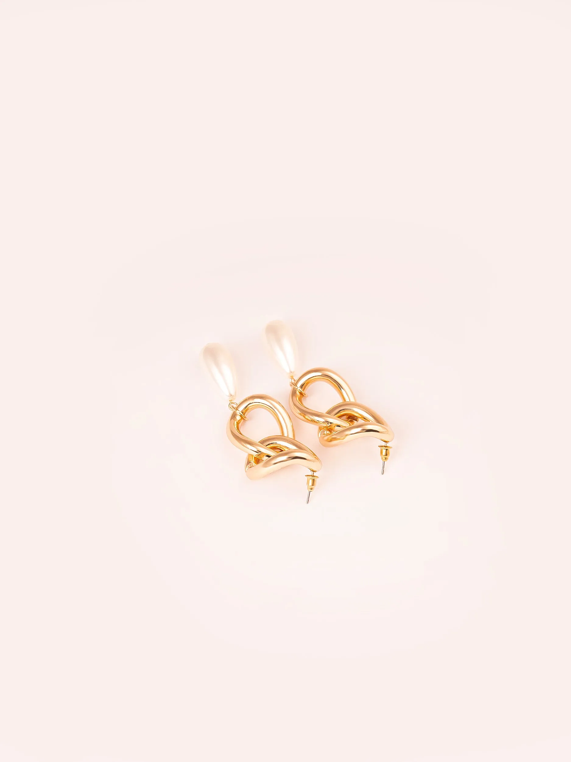 Pearl Chain Drop Earrings