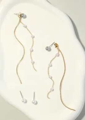 Pearl Chain Drop Earrings