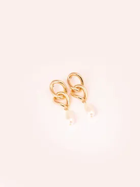 Pearl Chain Drop Earrings